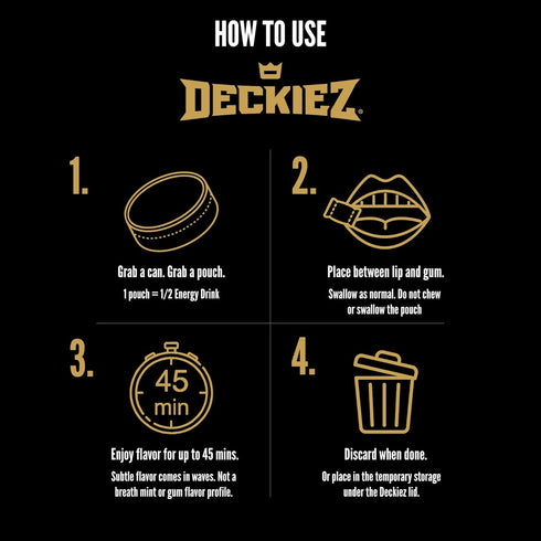 5 (100 50mg Deckiez Energy Pouches, Cans Pouches), Sugar Free Caffeine Supplement, Coffee Pouches & Energy Drink