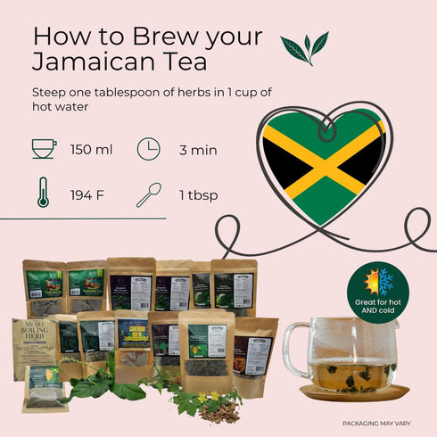 Trelawny Inspirations 4oz (2 2oz Packs) 100% Jamaican Guinea Hen Weed Tea x Handpicked Loose Leaf Herbal Tea Anamu