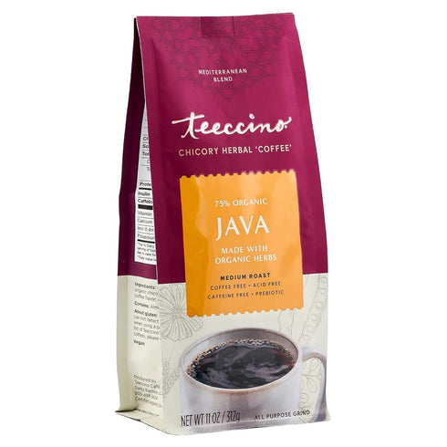 Pack 11 (Pack 3) Teeccino Herbal Coffee Variety - Hazelnut, Mocha and Java - Ground Herbal Coffee Thats Prebiotic