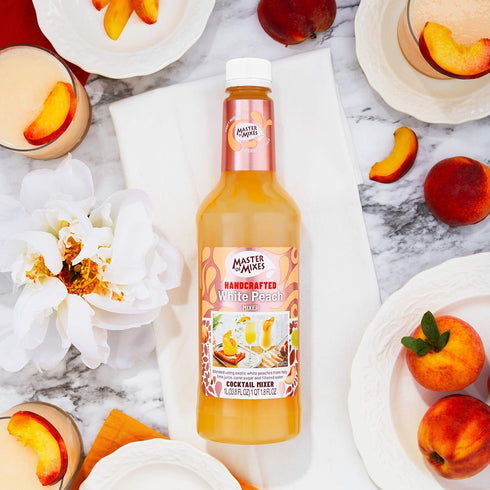 1 (33.8 Oz) (Pack 3) Master of Mixes White Peach Daiquiri / Margarita Drink Mix, Ready To Use, Liter Bottle Fl