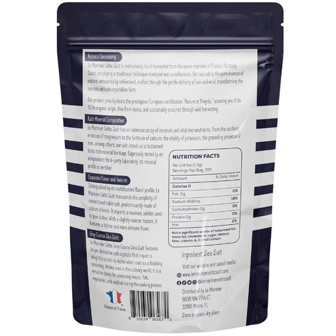 0.6lb 8.81oz. 100% (0.6lb Le Marinier Celtic Salt Organic Grey Coarse, Natural and Unrefined. French Sea Salt Mineral