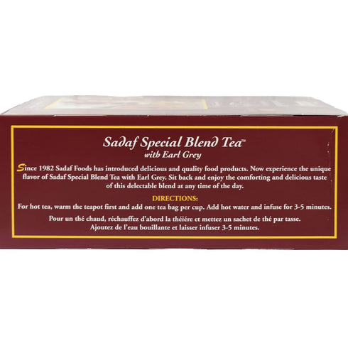 100 (pack 1) Sadaf Earl Grey Tea Bags | Special Blend Earl Grey Ceylon Black Tea | Product harvested in Sri Lanka |