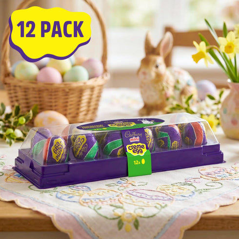 12 Pack Pack, 3.8 oz. Mini Chocolate Creme Easter Eggs Milk Chocolate Cream Filled Treats, Individually Foil Wrapped