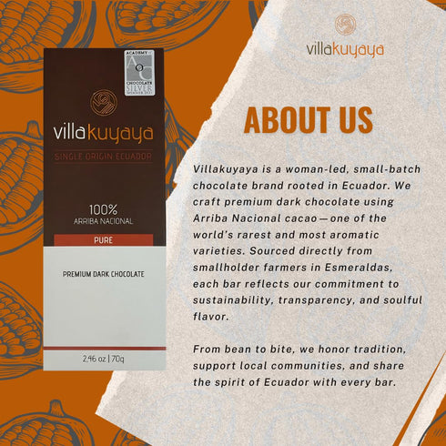 39% (Pack 1) Villakuyaya Quinoa Crunch & Pink Salt Milk Chocolate Smooth Ecuadorian Cacao with Toasted Quinoa