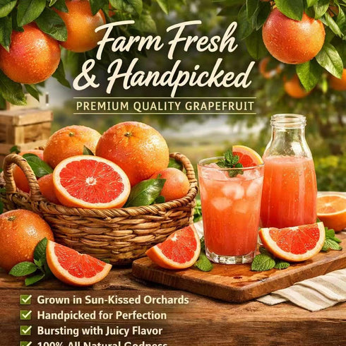 Generic 5 lb Fresh Red Grapefruit, Bag Sweet & Juicy Citrus Fruit