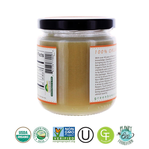 100% 11oz (311g) GREENBOW Organic Honey - USDA Certified Organic, Halal, Non-GMO, Gluten Free - Whole Food