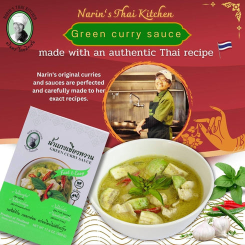 Spicy Thai Green Curry Sauce by Narin's Thai Kitchen - Quick Meal with Basil & Lemongrass