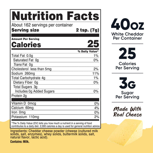 (2.5 Nutricost Pantry White Cheddar Cheese Powder Pounds Per Bottle) - Powdered Cheese :: Great for Cooking, Baking