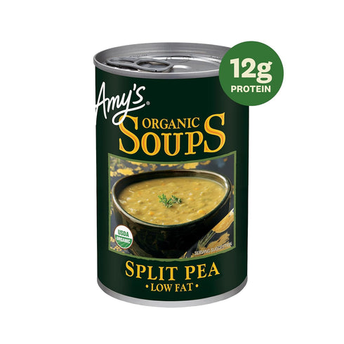 14.1 OZ (12 Pack) Amy's Soup, Vegan Split Pea Soup, Gluten Free, Made With Organic Split Peas and Vegetables, Canned