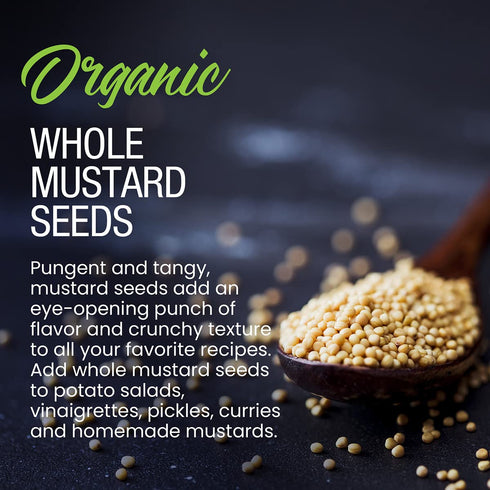 2.6 oz The Spice Lab Organic Whole Yellow Mustard Seeds- Gluten Free Mustard Seed for Meat Dishes, Spice Rubs & Indian