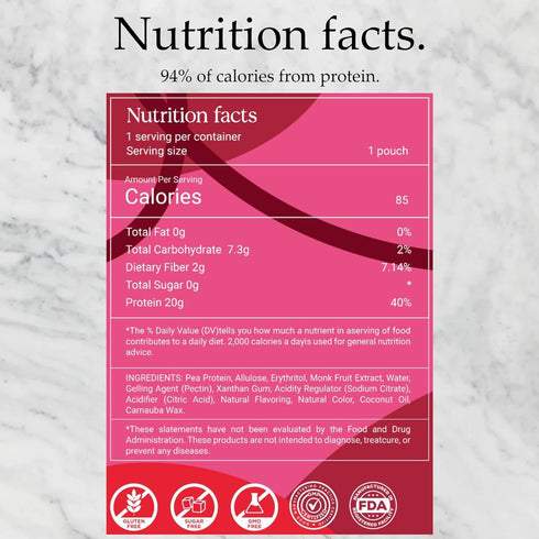 OAKA Gummies (6 pack), 20g 85 Protein Protein, Calories, Sugar Free Candy Snack, Mixed Berries