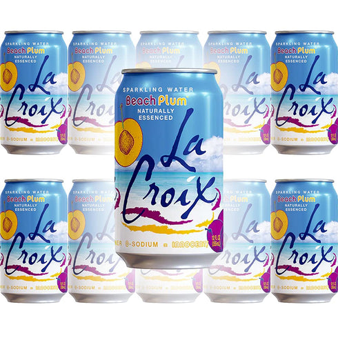 La Croix Beach Plum Sparkling Water, 12oz (Pack of 10, Total of