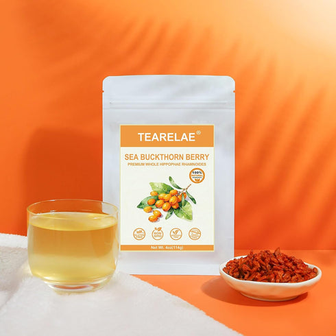 4oz/114g TEARELAE - Sea Buckthorn Berry, - Premium Dried Sea Buckthorn Tea - Whole Seabuckthorn - Rich in Antioxidants