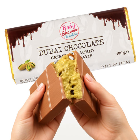 Dubai Chocolate PREMIUM Kunafa Pistachio Bar- 7oz Perfect for Gifting, Exclusive Handmade