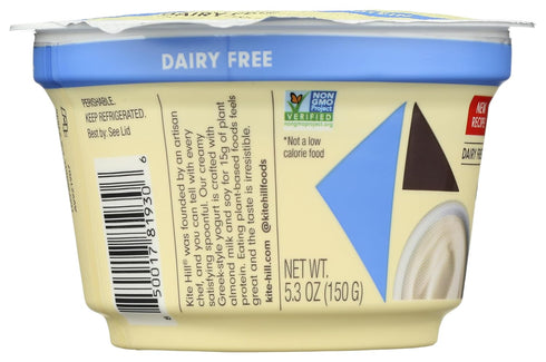 Kite Hill 5.29 oz Plant Based Yogurt, Plain Unsweetened Greek Style