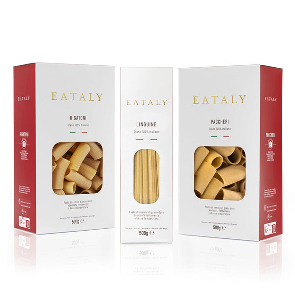 Eataly Essentials Pasta Bundle Pack- Linguine, Paccheri & Rigatoni, 3-500g (17 oz.)