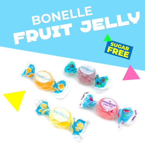 1 Bonelle Italian Sugar Free Fruit Jelly Candy | Pound Bag | Individually Wrapped Vegan Dye Free Candy | Naturally