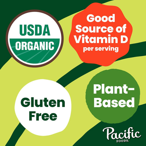32 oz (Pack 5) Pacific Foods Original Organic Almond Milk, Plant Based Milk, Carton