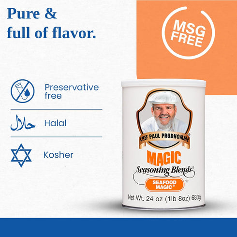 24 Oz (Pack 1) Chef Paul Seafood Magic Seasoning Blends | After-Boil Seafood & Fish Fry Seasoning Mix | Perfect