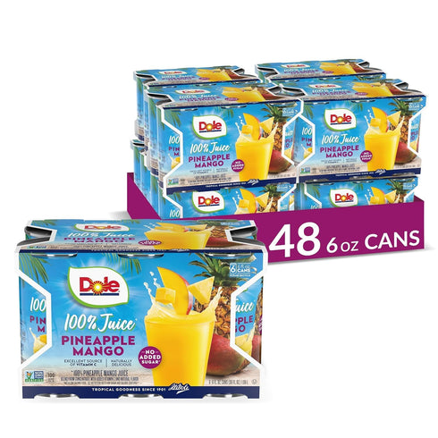 Dole 100% Pineapple Mango Juice, Excellent Source of Vitamin C, 6 Fl