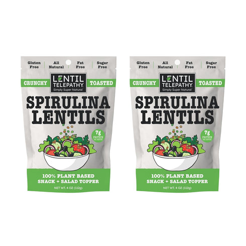 Lentil Telepathy Spirulina Salad Toppers - 90 Calories, 7g of Protein, Vegan-Friendly,