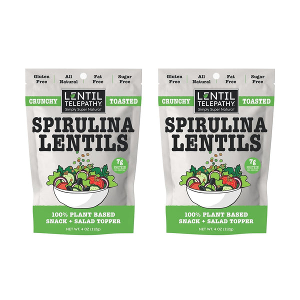 Lentil Telepathy Spirulina Salad Toppers - 90 Calories, 7g of Protein, Vegan-Friendly,
