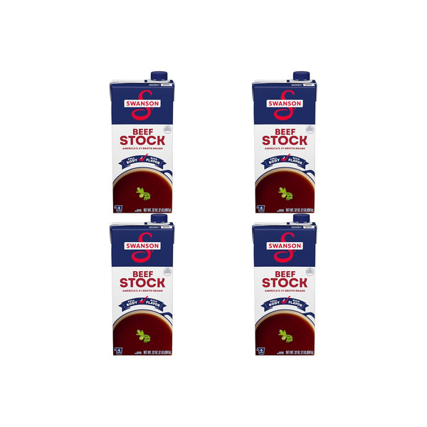 Swanson Beef Stock, 32 oz Carton (Pack of 4)