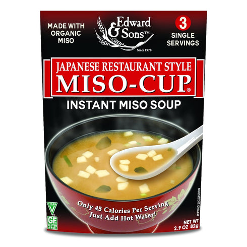Edward & Sons Japanese Restaurant Style Miso-Cup - Instant Miso Soup Packets,