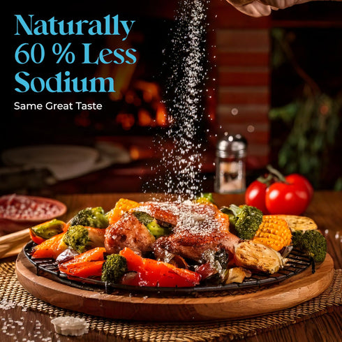 100% 60% 5 Lb Aromasong Low Sodium Sea Salt - Natural - Less Sodium - Bulk Bag - Fine Grain Dead Sea Potassium Chloride