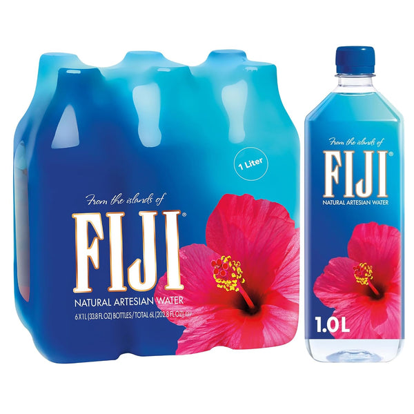 FIJI Natural Artesian Bottled Water 1 Liter / 33.8 Fl Ounce (Pack