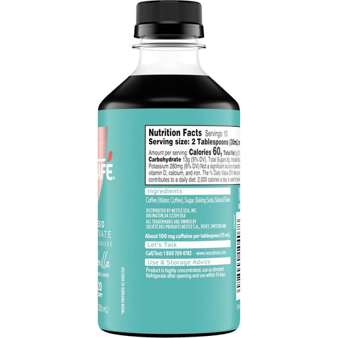 2 (10 Oz NESCAF Espresso Concentrate Sweet Vanilla Flavored, Instant Espresso Coffee Concentrate, Cold Brew Style, Iced