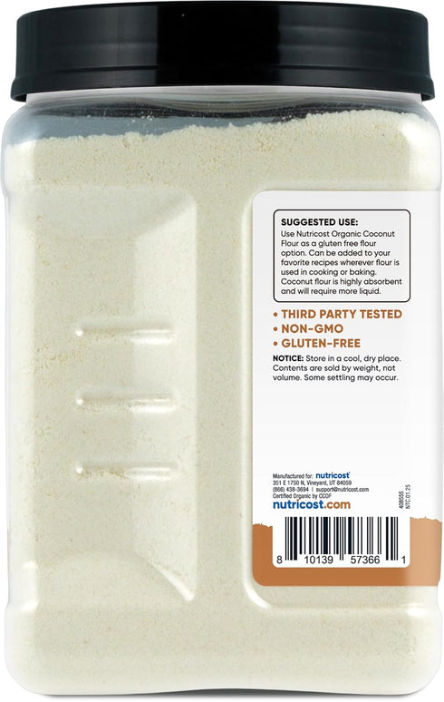 (2 LB) Nutricost Pantry Organic Coconut Flour - Gluten-Free, GMO-Free