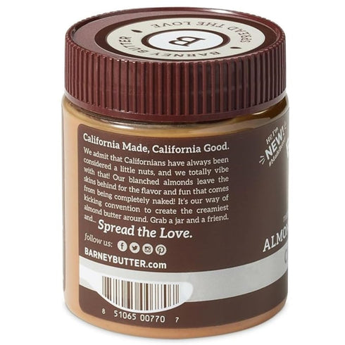 Barney Butter Almond Butter, Chocolate, 10 Ounce Jar, Skin-Free Almonds, Non-GMO, Gluten Free, Keto, Vegan