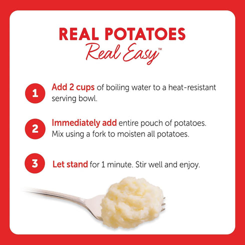 4 (Pack 12) Idahoan Reduced Sodium Mashed Potatoes, Buttery Homestyle, Ounce