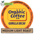 The Organic Coffee Co. Gorilla Decaf Compostable Coffee Pods (12 Ct) - K Cup Compatible, Medium Roast, USDA Organic