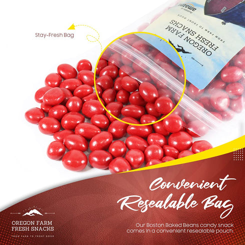 (32oz) Oregon Farm Fresh Snacks Boston Baked Beans Candy - Old Fashioned Candy Coated Peanuts - Perfect Bulk Snack