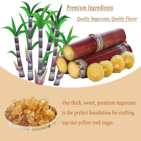 Generic 12.35oz (350g) Natural Yellow Rock Sugar Crystals | Authentic Chinese Raw Rock Sugar for Pho, Tea, Cooking