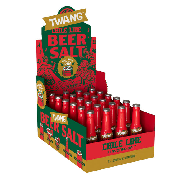 Twang Flavored Beer Salt, Chile Lime, 1 Ounce Mini Bottles (24 Count