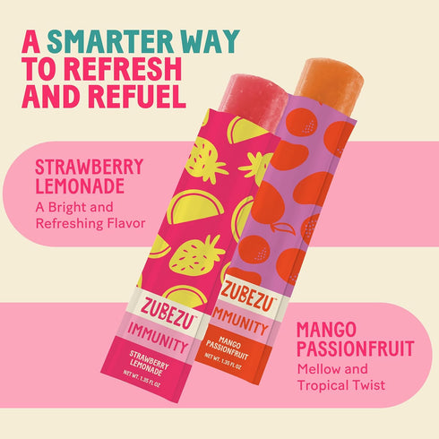 Immunity Immune 100% ZuBeZu Organic Ice Pops Natural Support for Childrens System with Elderberry, Vitamin C & D