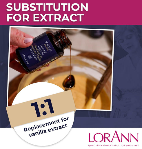 4 LorAnn Oils Reserve Natural Organic Madagascar Bourbon Vanilla Bean Paste Pure and Organic Bean Extract for Baking