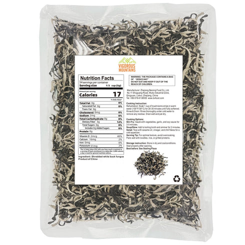 6oz (170g) VIGOROUS MOUNTAINS Shredded Dried Woodear Mushrooms, Natural & No Additives, Rich in Fiber & Iron Perfect