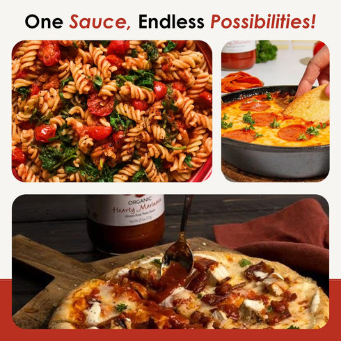 24oz (Pack 3) Dave's Gourmet Organic Hearty Marinara Pasta Sauce - Thick & Savory Tomato Garlic Blend - Marinara Sauce