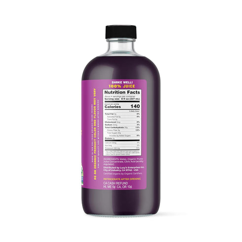 100% 34 oz. (Pack 2) Lucys Family Owned - AMERICAN PRUNES Organic Prune Juice, Glass Bottle