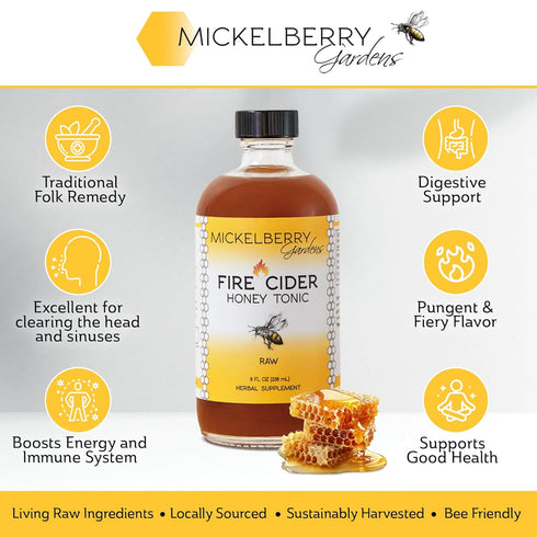 Immune 2 (Pack 2) Fire Cider Apple Cider Vinegar Honey Tonic with Organic Turmeric Root, Ginger Root & Dandelion