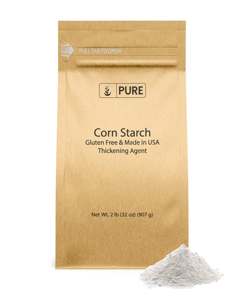 Pure Original Ingredients Corn Starch (2 lb) - Thickener for Sauces, Soup, and Gravy
