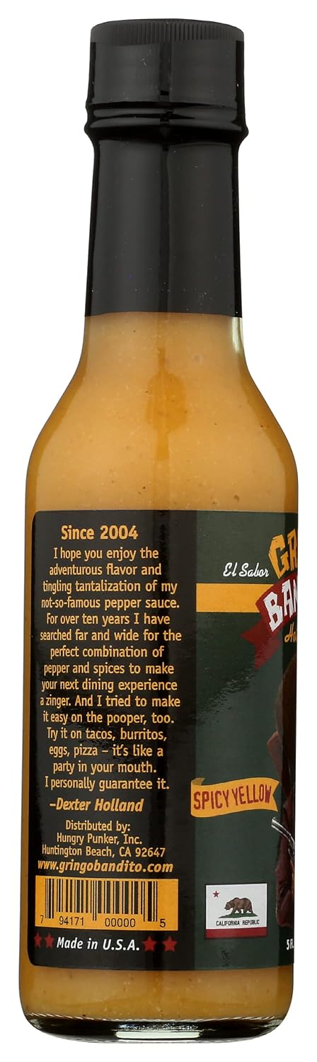 5 GRINGO BANDITO Spicy Yellow Hot Sauce, FZ