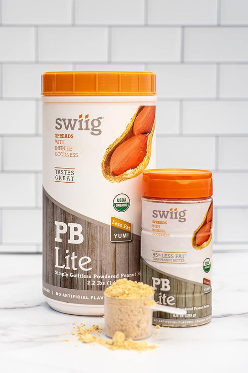 2lb 5g swiig PB Lite - Low-Calorie, Protein, No Added Sugar - Mix in Protein Shakes and Smoothies - Low Carb - Made