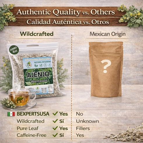 4 oz (113g) 100% Ajenjo Herbal Tea Natural Mexican Herb Wildcrafted Wormwood Vegan, Non-GMO Loose Leaf Herbal Infusion