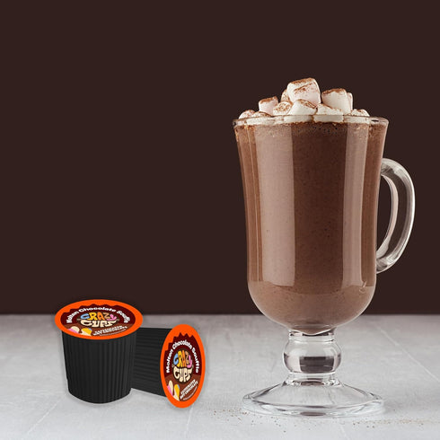 100 22 Count Crazy Cups Caffeinated Hot Chocolate, Molten Chocolate Souffle Pods For Keurig K Cups Machines, Mg