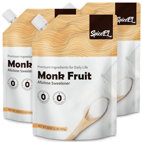 SPICEEL Monk Fruit & Allulose Sweetener, Erythritol-Free (3-Pack) | Zero Calorie Sugar